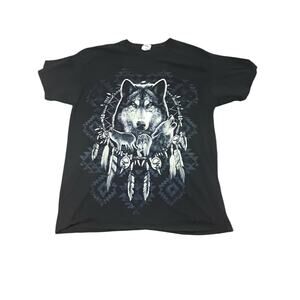 🐺Vintage Wolf Dreamcatcher Graphic T-Shirt | Fruit of the Loom | Large 🐾🐺